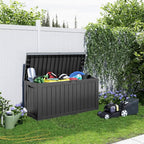 PatioZen 90 Gallon Resin Deck Box, Lockable Patio Outdoor Storage Box - Image 6