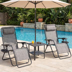 NEWBULIG Zero Gravity Chairs Set of 2, Folding Lounge Recliner Chair | Portable - Image 8