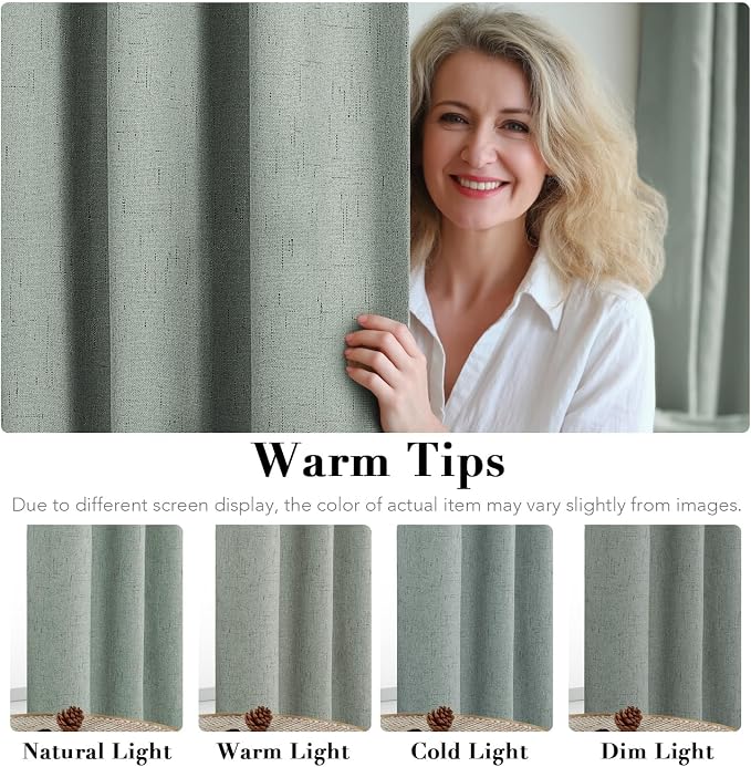 H.VERSAILTEX Linen Blackout Curtains Durable Thick Textured Linen Look 100% - Image 6