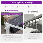PURPLE LEAF Outdoor White Pergola 10' x 13' w/Double Canopy, aluminum frame - Image 3