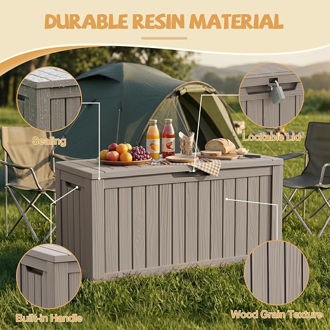 EFU Outdoor Storage Box Waterproof, 130 Gal Gen 2 Resin Deck Box - Image 3