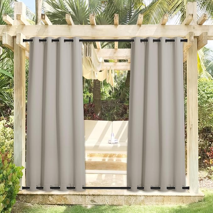 NICETOWN 2 Panels Gazebo Curtains Outdoor Waterproof & Windproof, Top and - Image 2