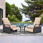 Outdoor Recliner, Aluminum Frame Patio Chaise Lounge Chairs by ATRARTTOREAL