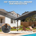 10x13FT Cantilever Outdoor Patio Umbrellas - Image 3