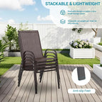 Patio Chairs Set of 4, Breathable Textilene, Weatherproof Frame, Quick Setup - Image 4