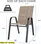 Outdoor Patio Chairs Set of 8 Stackable Dining Chairs All-Weather Textilene - Image 2