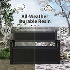 80 Gallon Storage Bench Deck Box Resin Patio Furniture - Image 5