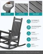 SERWALL Oversized Rocking Chair, Outdoor Rocking Chair - Image 3