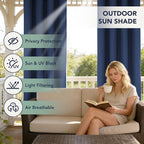 Patio Curtains Outdoor Waterproof, Privacy Drapes | Weatherproof & Sun Blocking - Image 3