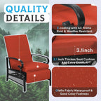 Incbruce 3 Pieces Outdoor Lounge Recliner Set, 2 Adjustable Metal Recliner Sofa - Image 5