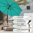 9 FT Patio Umbrella Outdoor pool Umbrella - Image 5