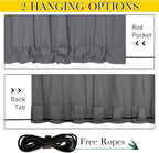 NICETOWN 2 Panels Outdoor Curtains Waterproof Fixed Bottom W52xL95 Grey | - Image 2