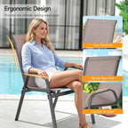 Patio Chairs Set of 4, Stackable Outdoor Dining Chairs | All Weather Dining Set - Image 7