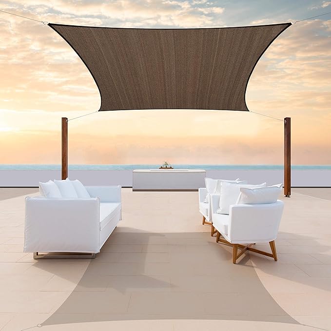 Colourtree CTAPR1220 Custom Size 15' x 23' Brown Sun Shade Sail Canopy UV Block by ColourTree