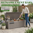 120 Gallon Outdoor Storage Bench, Lockable Patio Storage Bench, - Image 2