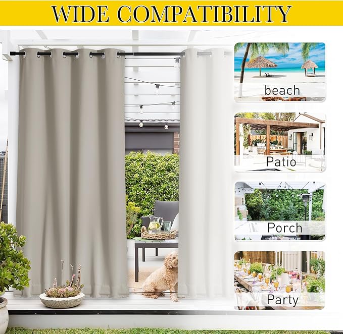 NICETOWN 2 PCs Waterproof Outdoor Curtains - Image 8
