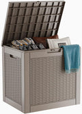 PatioZen 30 Gallon Resin Deck Box, Lockable Patio Outdoor Storage Box by OutdoorLivingPerfected