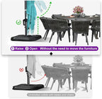 PURPLE LEAF Patio Telescopic Umbrella 11.5' x 11.5' Tilt Turquiose | Effortless - Image 6