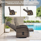 Dual-Adjust Swivel Outdoor Recliner Chair Set of 3 - Image 5