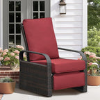 Outdoor Recliner, Outdoor Resin Wicker Patio Recliner Chair - Image 8