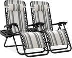 Best Choice Products Set of 2 Adjustable Steel Mesh Zero Gravity Lounge Chair by Unknown