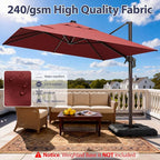 9' X 12' Cantilever Patio Umbrella Rectangle Outdoor Umbrella - Image 6