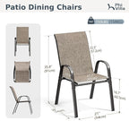 PHI VILLA Outdoor Stackable Dining Chair Set of 2, Textilene Mesh & Metal | - Image 8