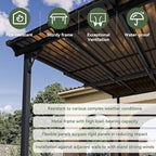 Aoxun 12’x10’ Gazebo with Light, Gazebo Pergola with Sloped Roof, Wall Mounted - Image 6