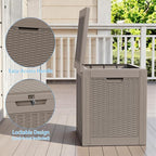 ROJIK 39 Gallon Resin Deck Box, Lockable Waterproof Weatherproof Outdoor - Image 6
