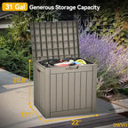 DWVO 30 Gallon Outdoor Storage Box, Weatherproof Lockable Resin Deck Box - Image 8
