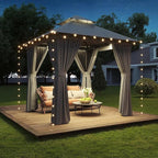 Aoxun 8x8FT Metal Frame Outdoor Gazebo, Dark Gray | UPF50+ Protection 50×50mm - Image 6