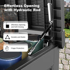 320 Gallon Deck Box Waterproof Outdoor Storage UV Resistant Black | Hydraulic - Image 3