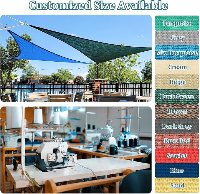 Shade&Beyond Custom Sun Shade Sail 7'x13'RectangleSun Sail Shades Patio UV - Image 2