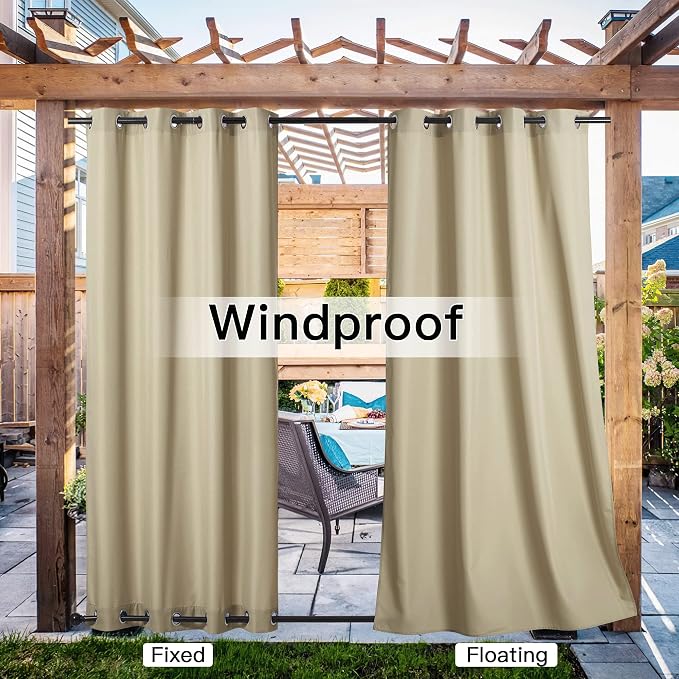 NICETOWN Canvas Weighted Outdoor Curtains - Image 4