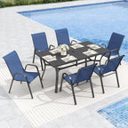 Patio Dining Chairs Set of 6 Outdoor Stackable Dining Chairs - Image 2