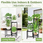 iDavosic.ly Plant Stand Indoor Outdoor, 4 Tier Metal Corner Shelf, Folding - Image 6