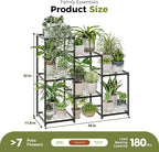 Bamworld Black Plant Stand Outdoor Metal Plant Shelf - Image 6