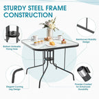 Patio Dining Table for 4 with Umbrella Hole | Outdoor 5 Piece Dining Set 36" x - Image 4