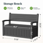 Outdoor Bench, Waterproof Garden Storage Bench, 100 Gallon Deck Box | Lockable - Image 2