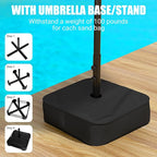 15FT Large Patio Umbrella with Base & Solar LED Lights - Image 7
