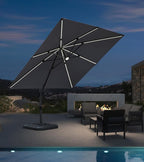 PURPLE LEAF Cantilever Patio Umbrella 10' x 10' by PURPLELEAF