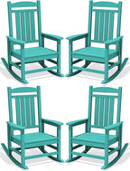 Oversized Outdoor Rocking Chairs Set of 4, HDPE Porch Rocker, Aruba | by KINGYES