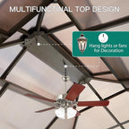 GAOMON 10'x12' Hardtop Gazebo, Outdoor Polycarbonate Double Roof Canopy - Image 7