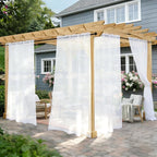 Outdoor Sheer Curtains for Patio Waterproof, 2 Panels Rod Pocket Indoor/Outdoor by Awnmeow