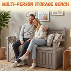 120 Gallon Outdoor Storage Bench, Lockable Patio Storage Bench, - Image 7