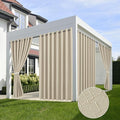 Linen Outdoor Curtains for Patio Waterproof 4 Pcs 110x84 In Cream | Light by HolidayIdeas