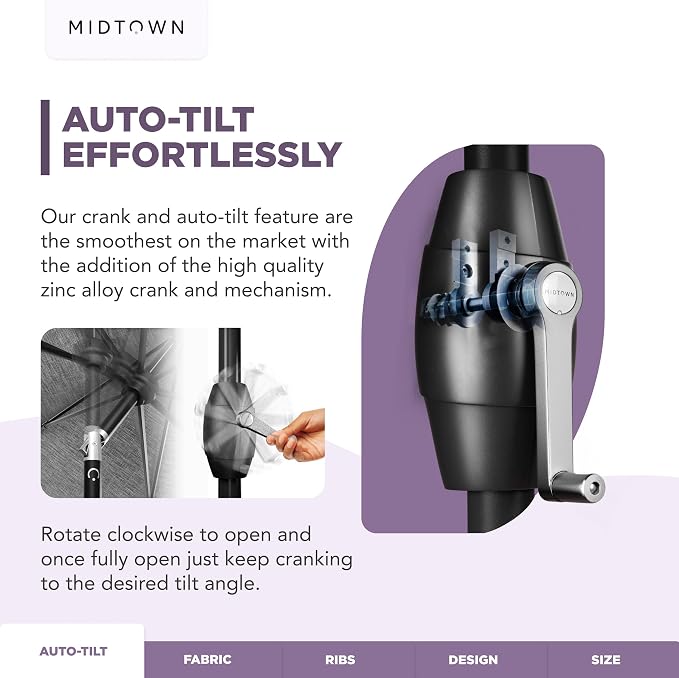 Midtown Umbrellas 10-Year-No-Fade - 8 Ft - UV Proof Dark Orange Polyester - Image 2