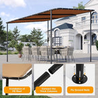 10x12 Lean to Pergola Outdoor Gazebo - Image 4