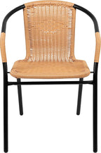 Flash Furniture Lila 4 Pack Beige Rattan Indoor-Outdoor Restaurant Stack Chair - Image 10