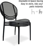 Patio Dining Chairs Set of 2, Metal Mesh Patio Furniture Set - Image 4